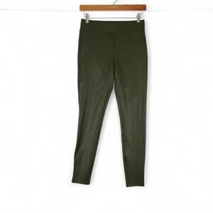 LOFT Leggings Womens XS Olive Green Textured High Rise Stretch Ankle‎ Minimalist